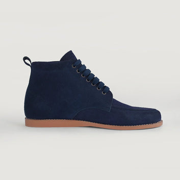 Moc Toe Blue Suede Boots