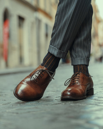 Cap Toe Oxford Brown Antique Leather
