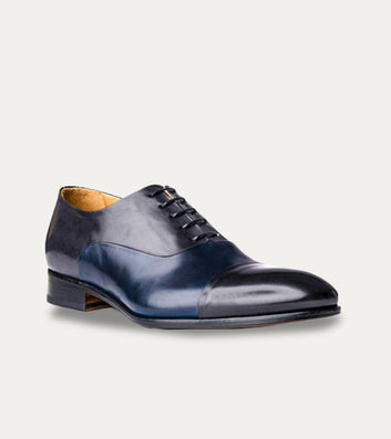 Cap Toe Oxford Grey & Dark Blue Antique