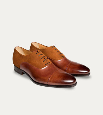 Cap Toe Oxford Rum Antique & Rum Suede